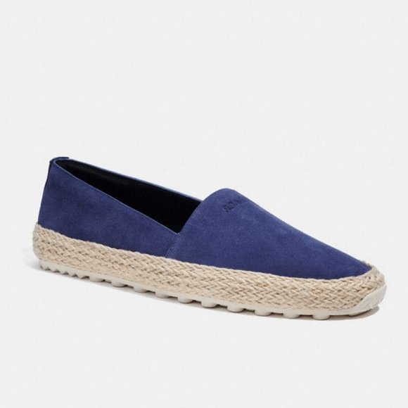 Coach Men's Suede Espadrille Loafers  Cobalt Blue NEW - Picture 1 of 1